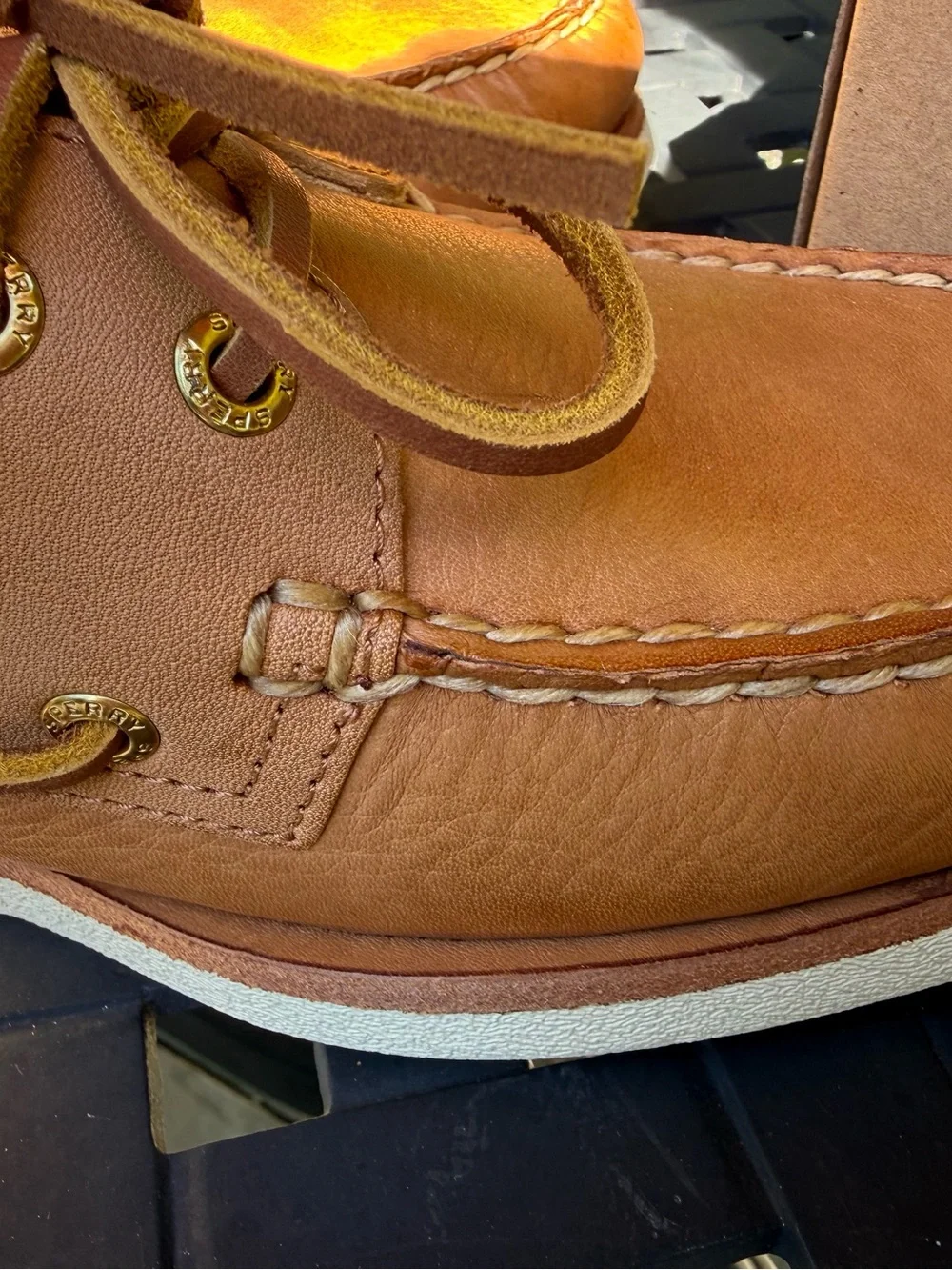 Sperry Gold Cup Men's Medium Beige Leather Boat Shoe. NWT. Original Box